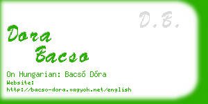 dora bacso business card